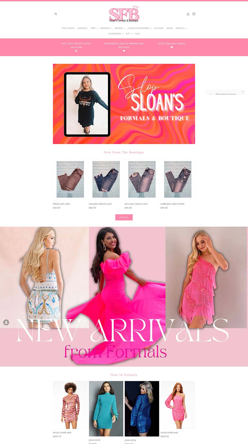 Sloan's Formals & Boutique 美国精品女装购物网站