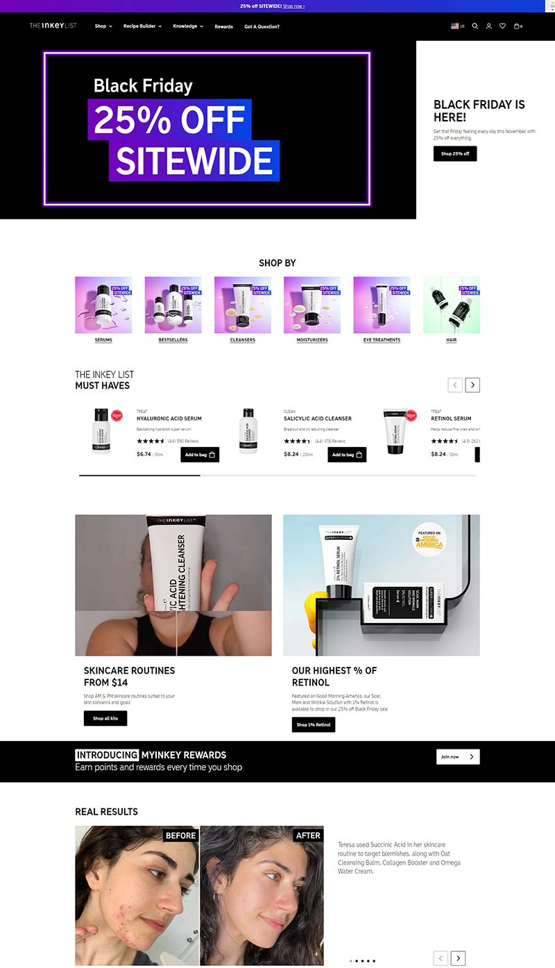 The INKEY List 美国知识驱动护肤品牌购物网站