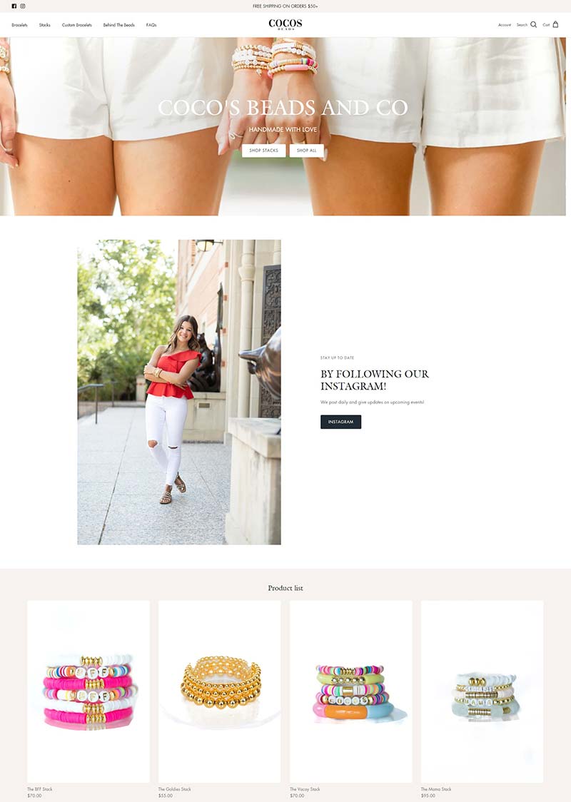 Coco's Beads and Co 美国定制手链饰品购物网站