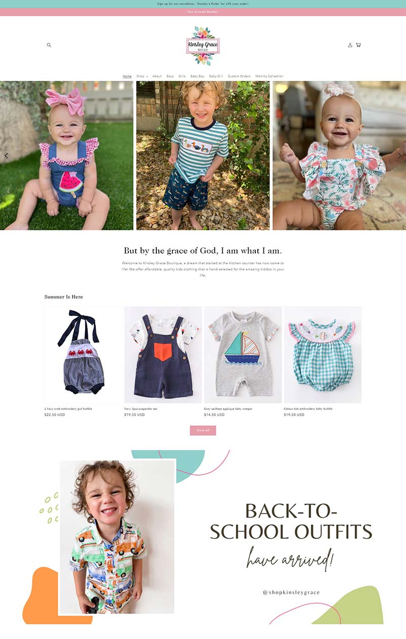 Kinsley Grace Boutique 美国精品童装购物网站