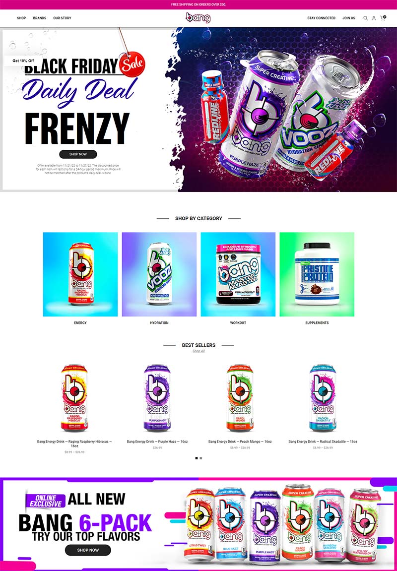 Bang Energy 美国能量饮料品牌购物网站