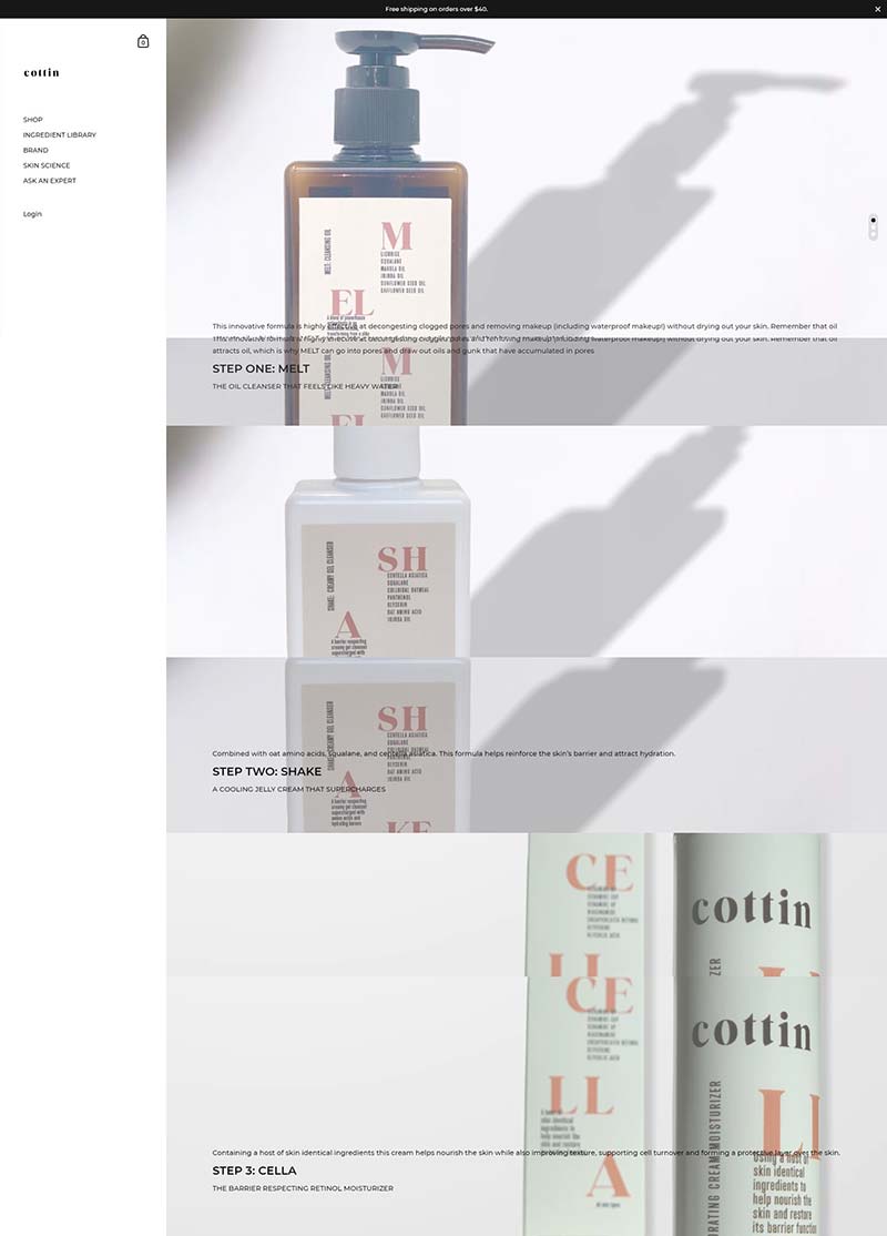 COTTIN 美国医学保湿护肤品购物网站