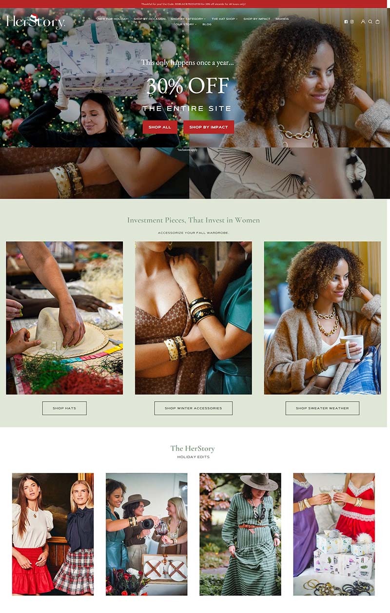 Support HerStory 美国奢华女装品牌购物网站