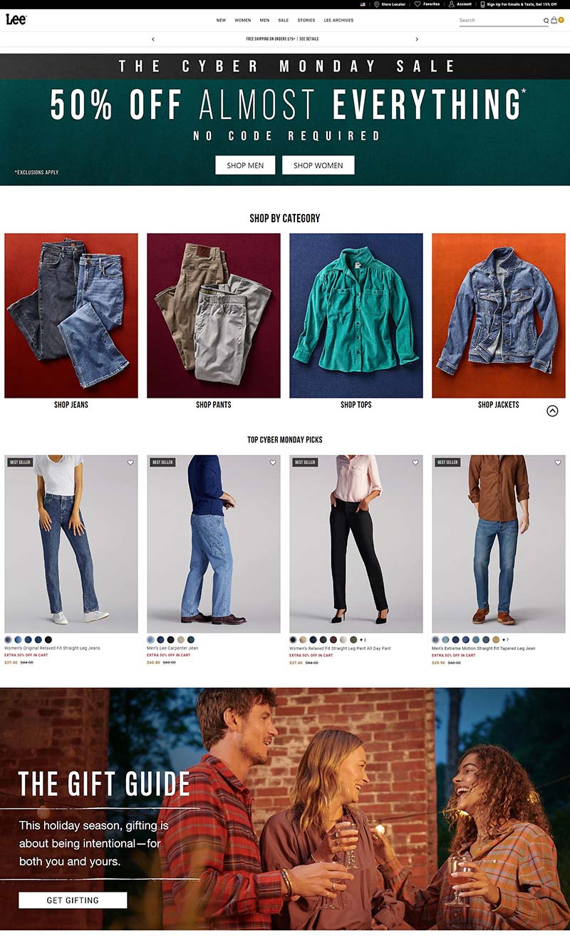 Lee Jeans 美国休闲牛仔服饰品牌购物网站