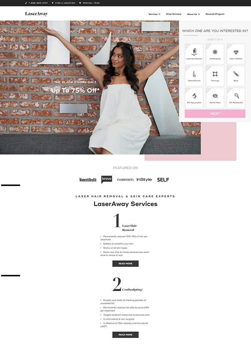 LaserAway Beauty 美国医疗护肤品牌购物网站