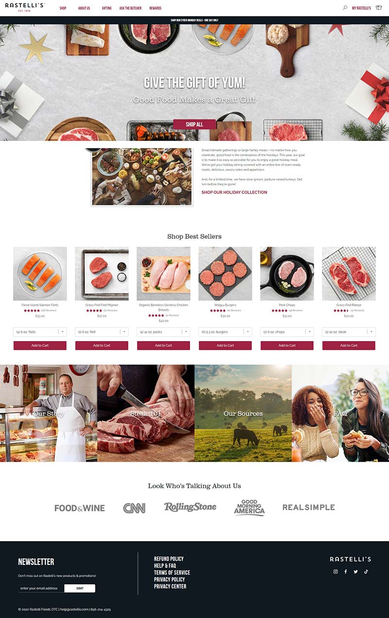 Rastellis 美国新鲜肉类食材订购网站