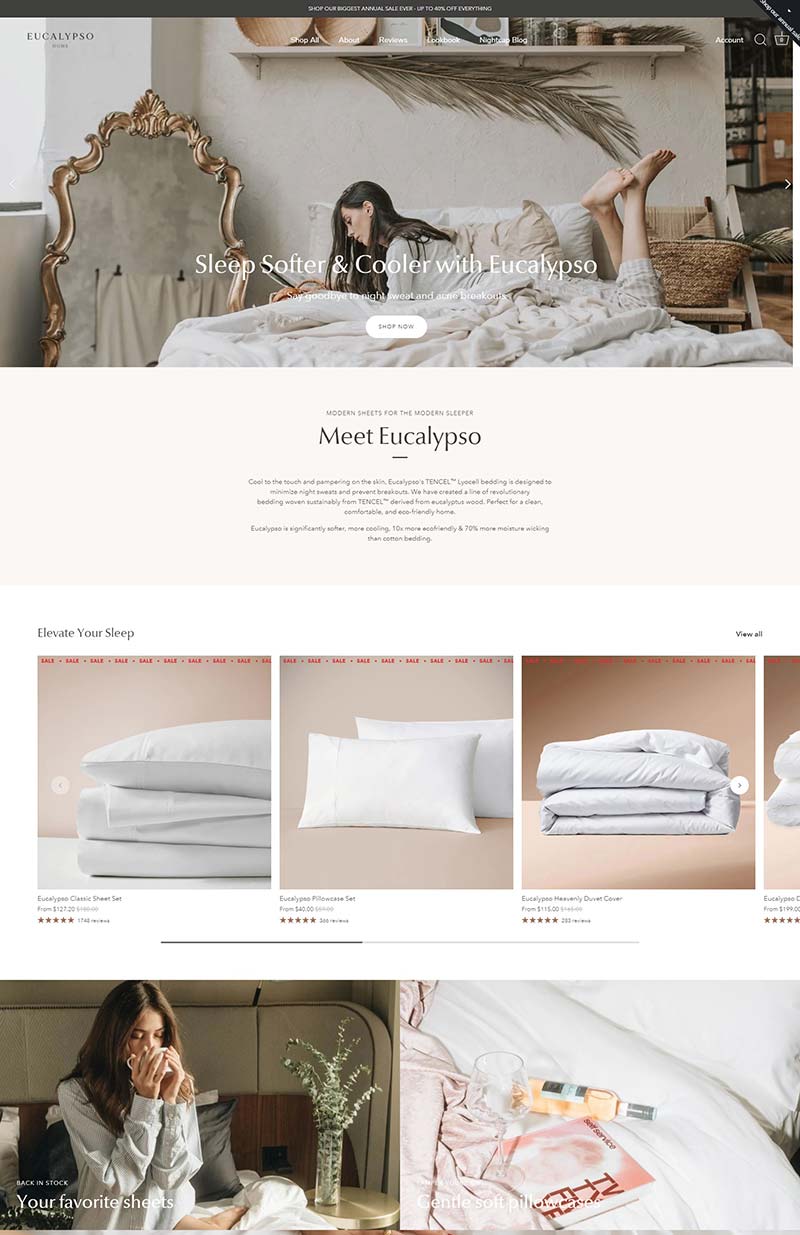 Eucalypso Home 美国居家床上用品购物网站