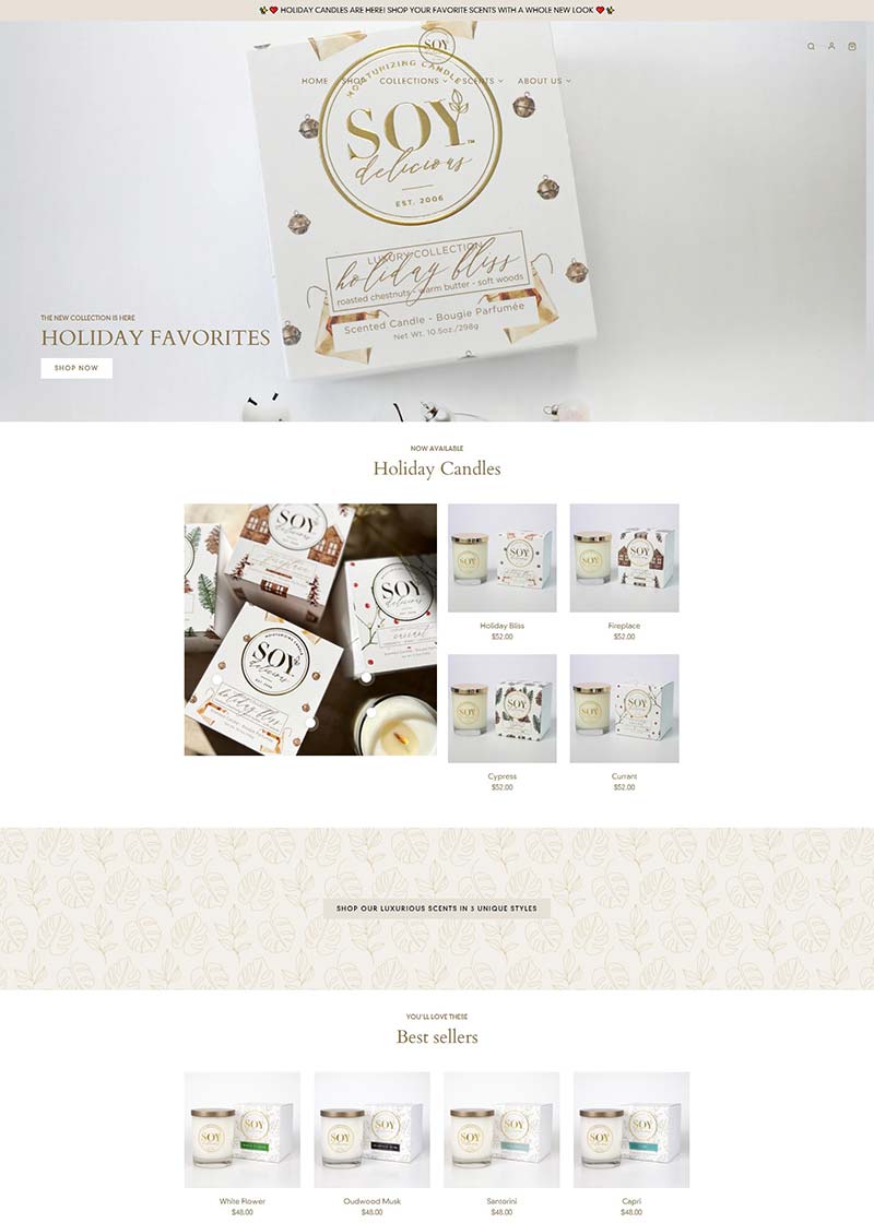 Soy Delicious Candles 美国手工香薰蜡烛购物网站