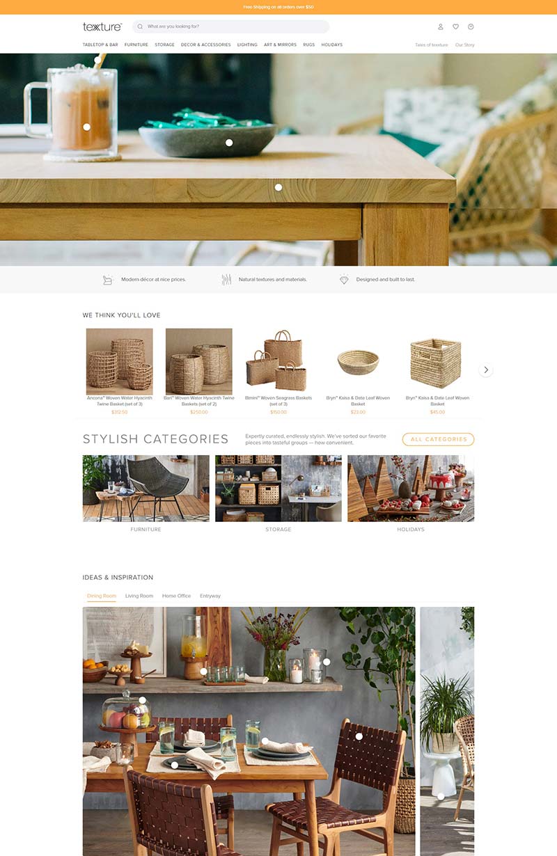 Texxture Home 美国时尚居家饰品购物网站