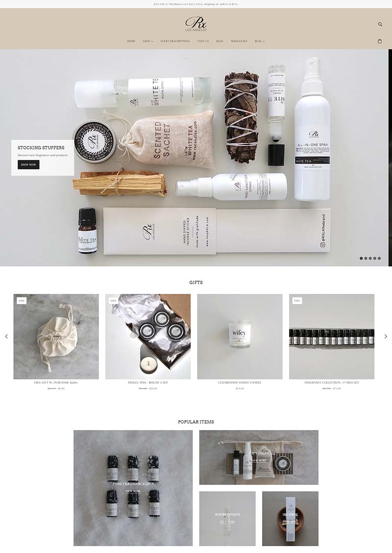RXLA the brand 美国香薰精油用品购物网站