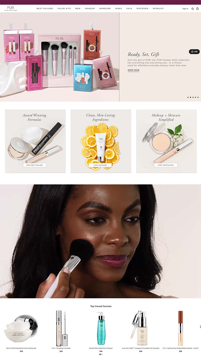 PÜR Cosmetics 美国清洁护肤品购物网站