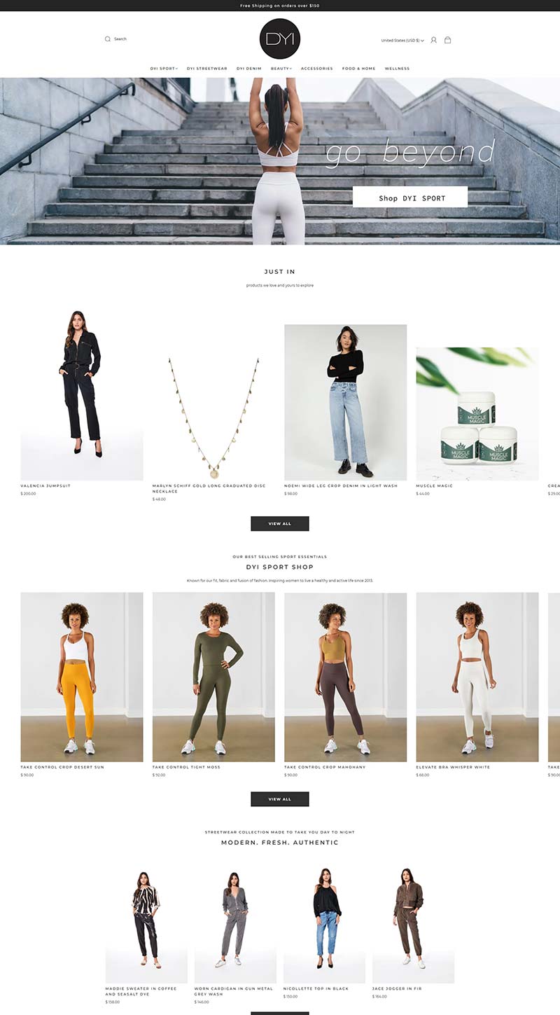 DYI Define Your Inspiration 美国运动休闲服饰购物网站