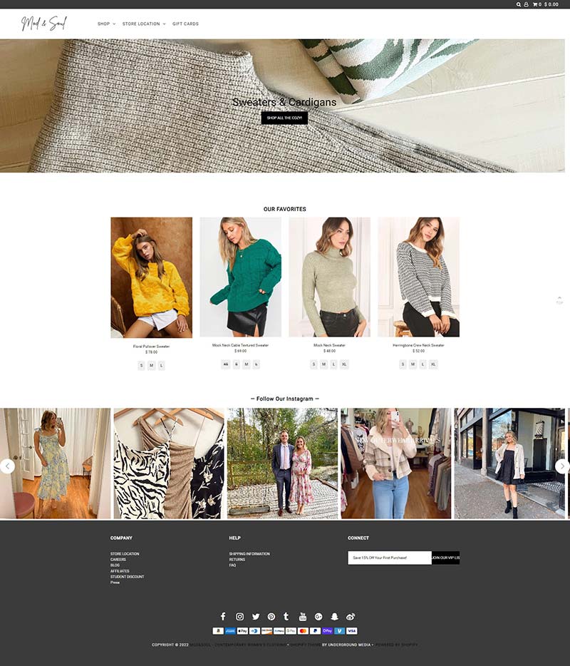 Mod & Soul 美国女性时尚购物商店