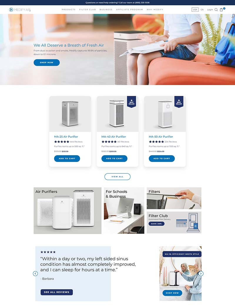 Medify Air 美国空气净化器订购网站