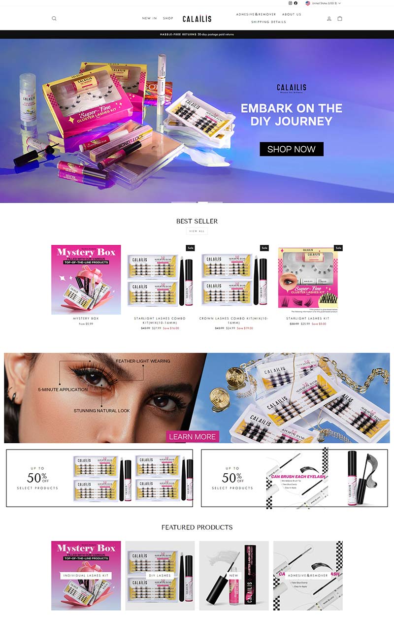 Calailis Beauty 美国假睫毛产品购物网站
