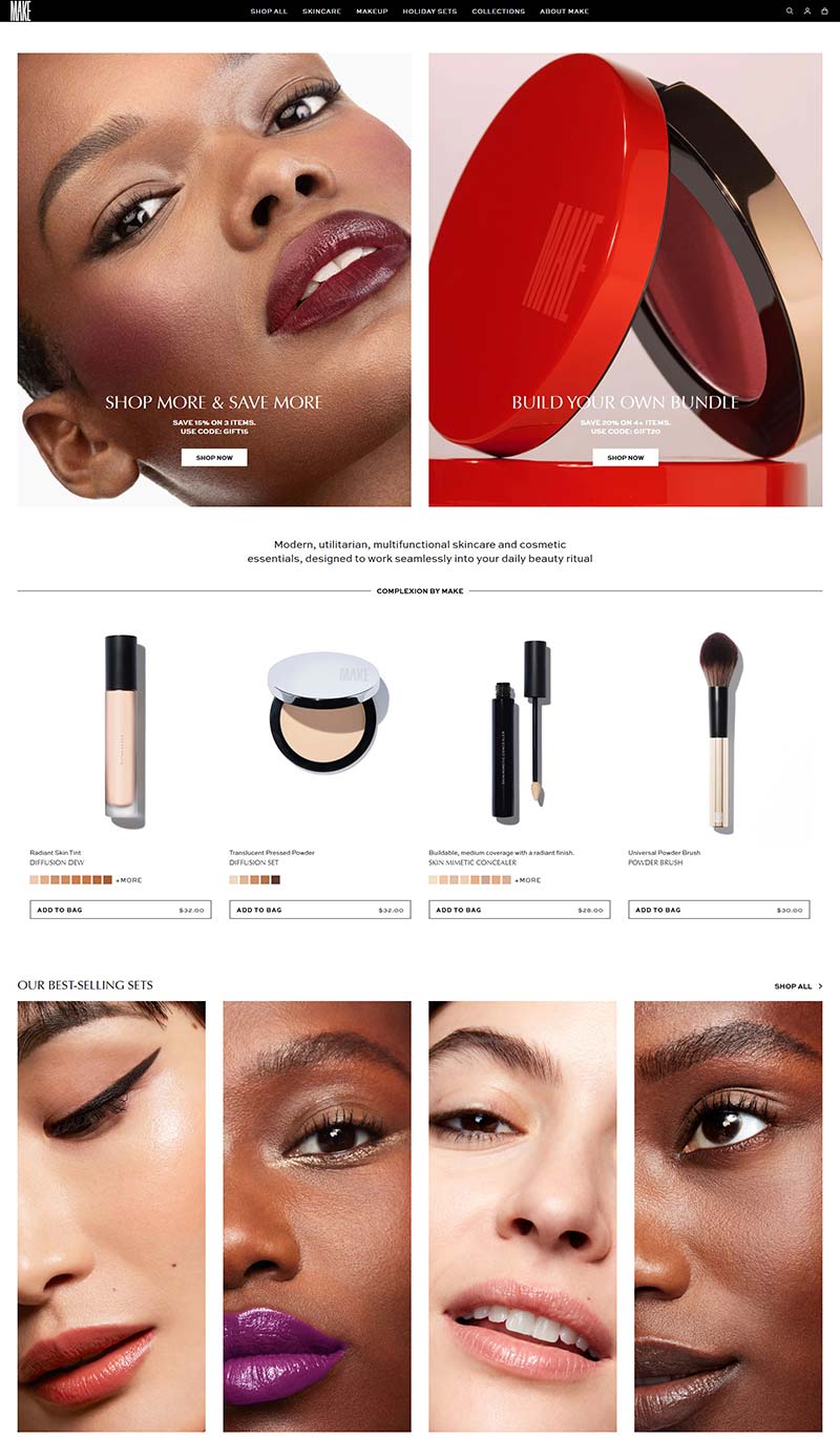 MAKE Beauty 美国美妆护理品牌购物网站