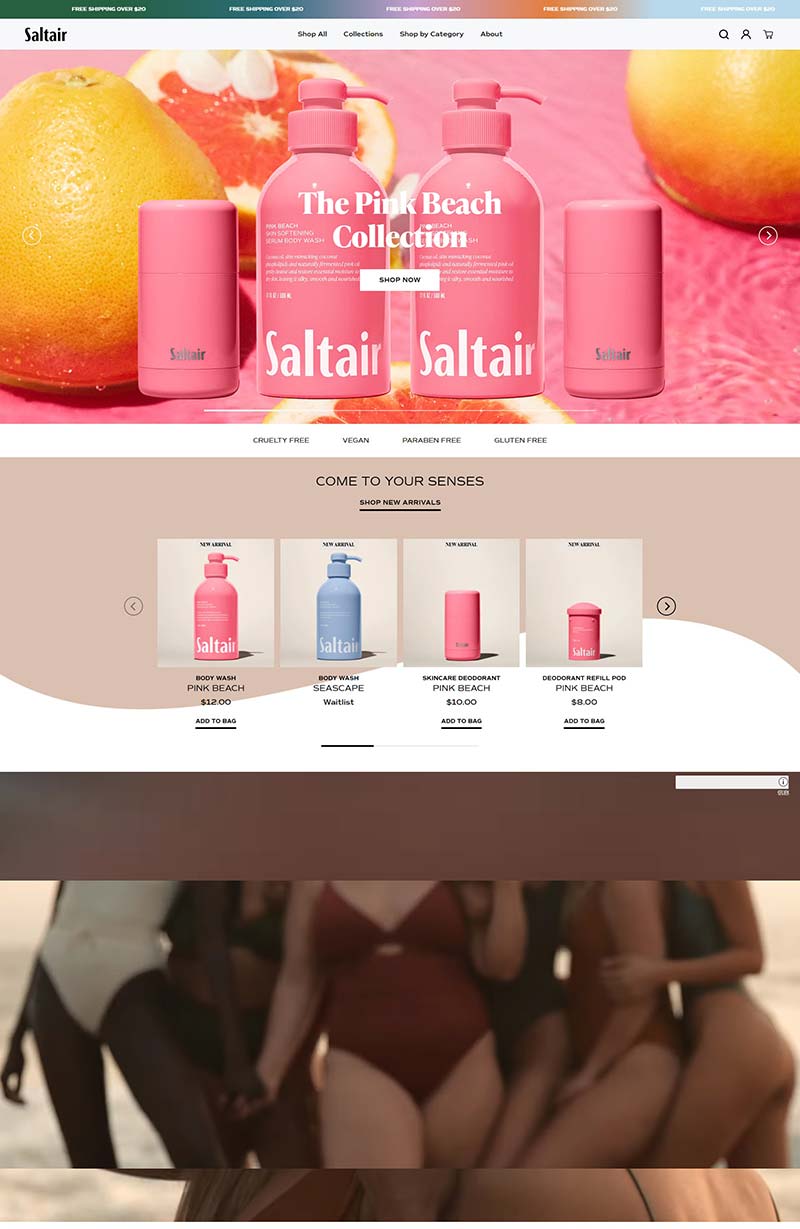 Saltair 美国天然植物身体护理购物网站
