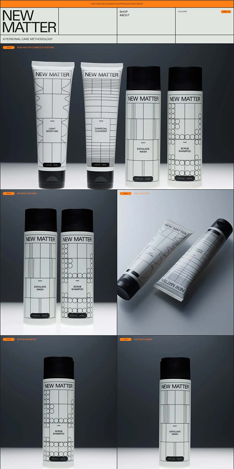 New Matter 美国男士护肤品牌购物网站