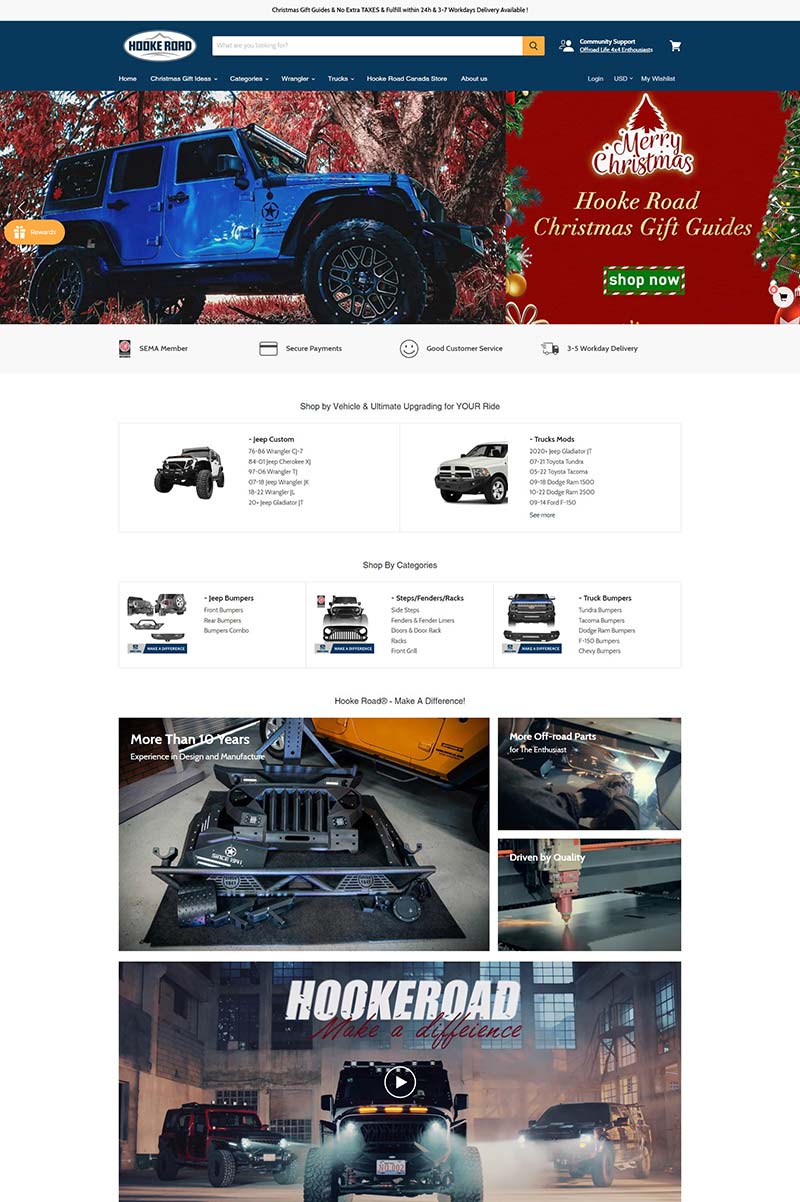 Hooke Road 美国汽车改装配件购物网站
