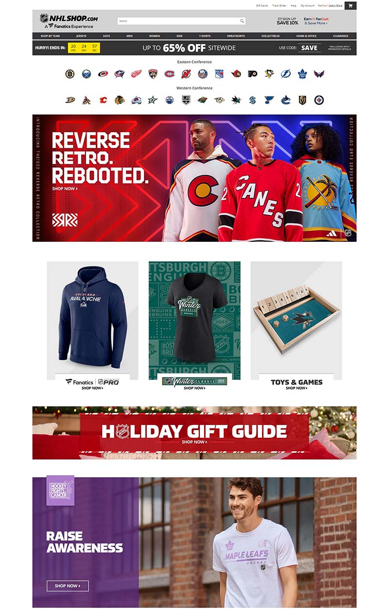 NHL Shop 美国冰球联盟官方购物商店