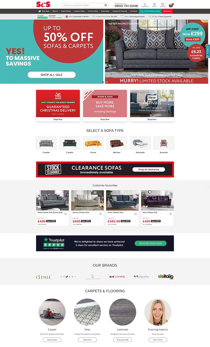 ScS Sofas 英国沙发地毯零售网站