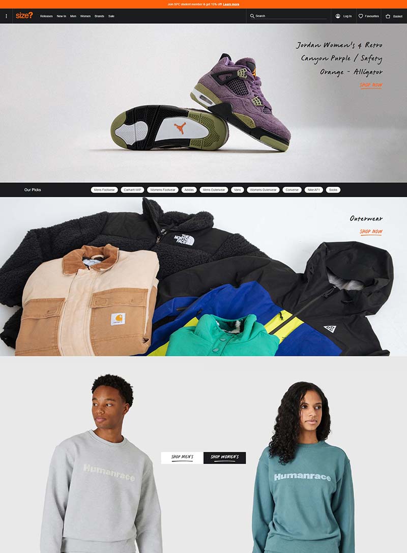 Size? Canada 英国潮流鞋服品牌加拿大官网
