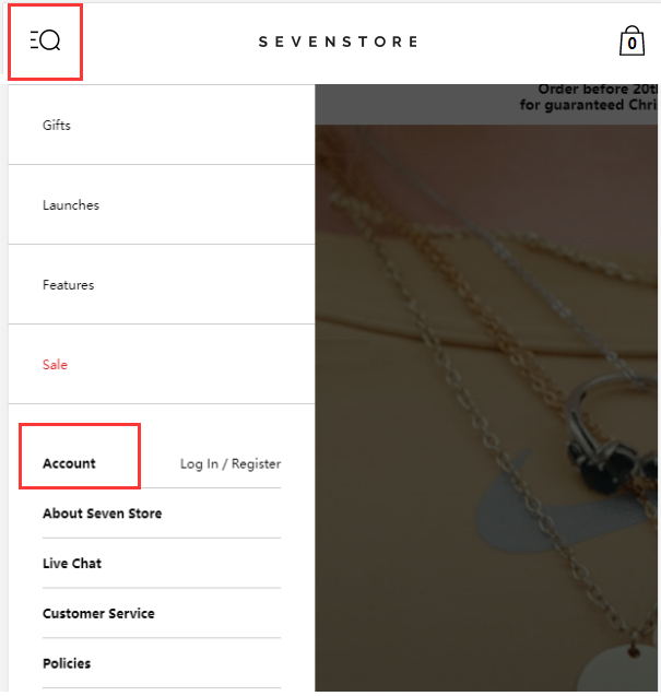Seven Store UK official website account login