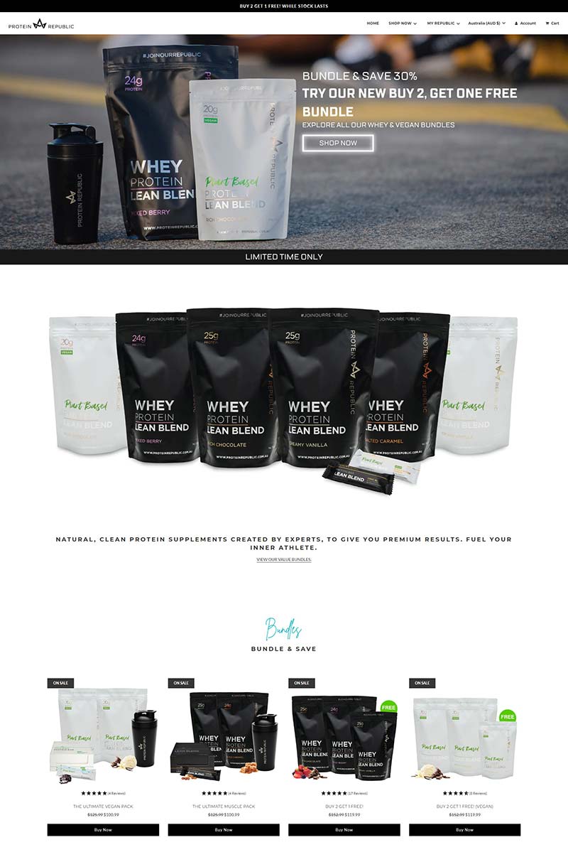 Protein Republic 澳大利亚蛋白质营养补充剂购物网站