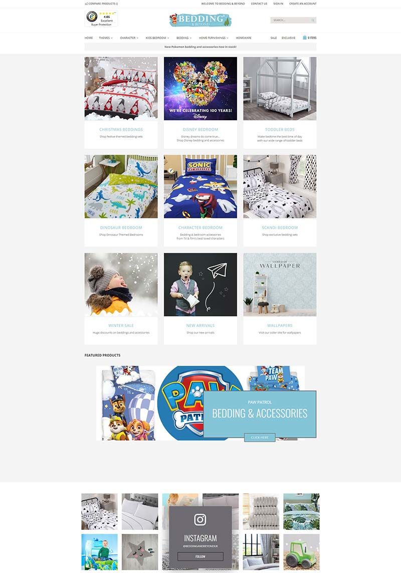 Bedding & Beyond 英国卧室装饰品购物网站