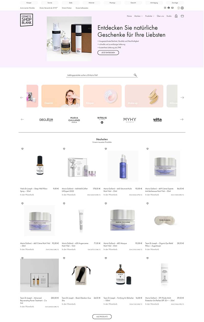 Blank Cosmetic 德国知名美妆护肤品购物网站