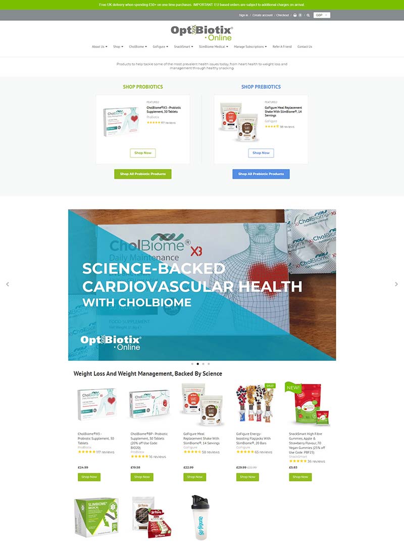 OPTIBIOTIX 英国益生元益生菌补品购物网站