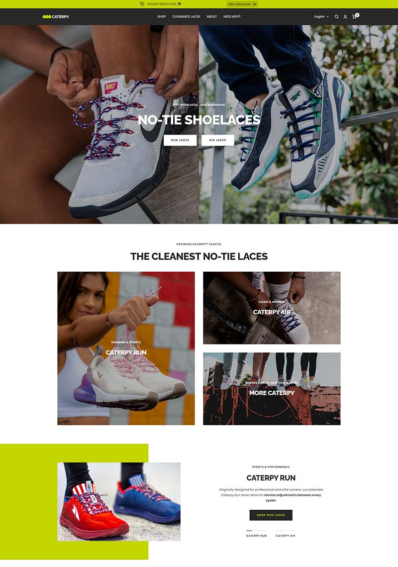 Caterpy 美国安全跑步鞋带购物网站