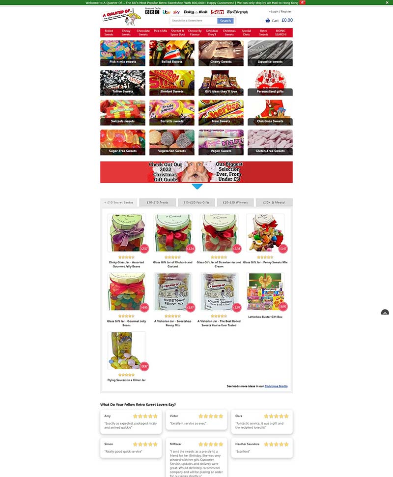 A Quarter Of 英国在线甜品零食购物网站