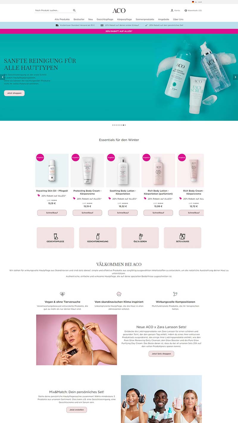 ACO Skincare DE 瑞典肌肤护理品牌德国官网