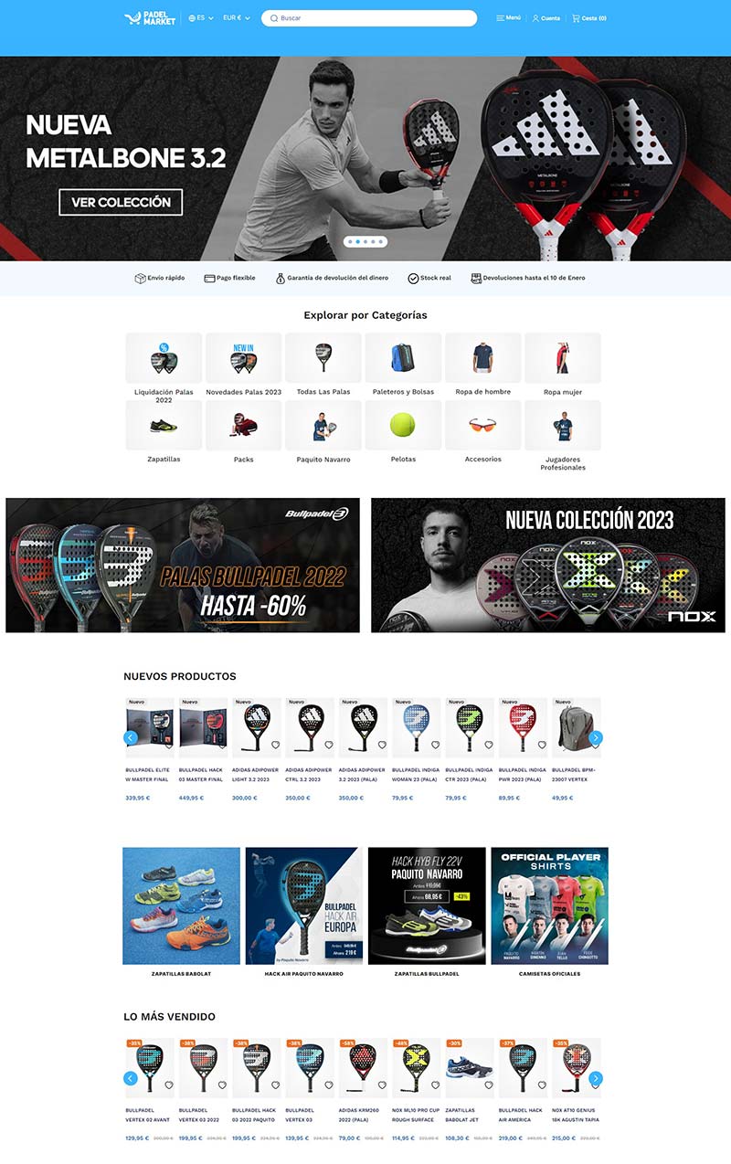 Padel Market 西班牙板式球拍装备购物网站