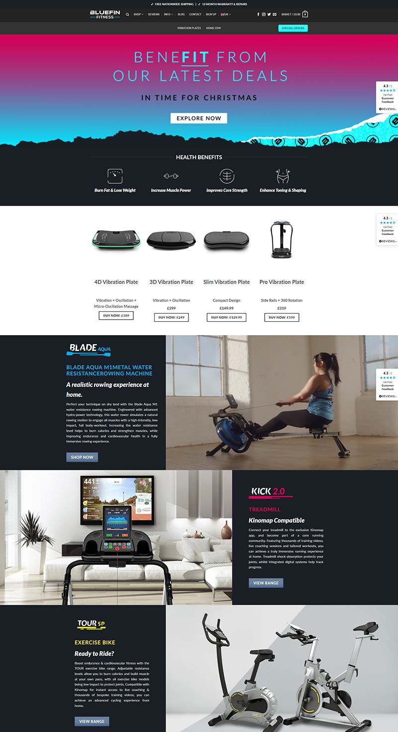 Bluefin Fitness 英国家庭健身器材购物网站