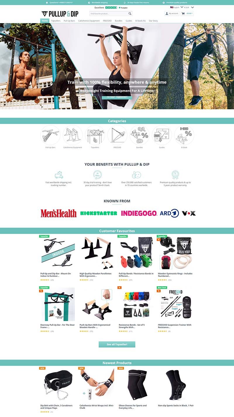 Pullup & Dip 德国自重训练装备购物网站