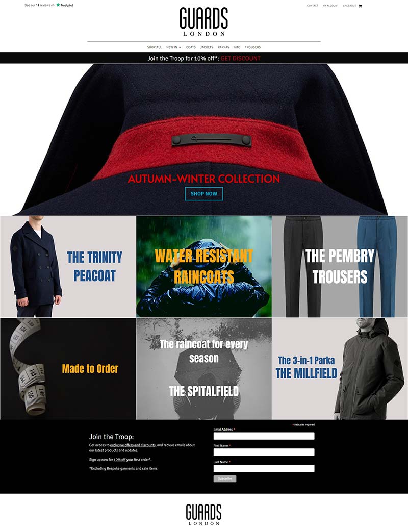 Guards London 英国雨衣外套定制品牌购物网站