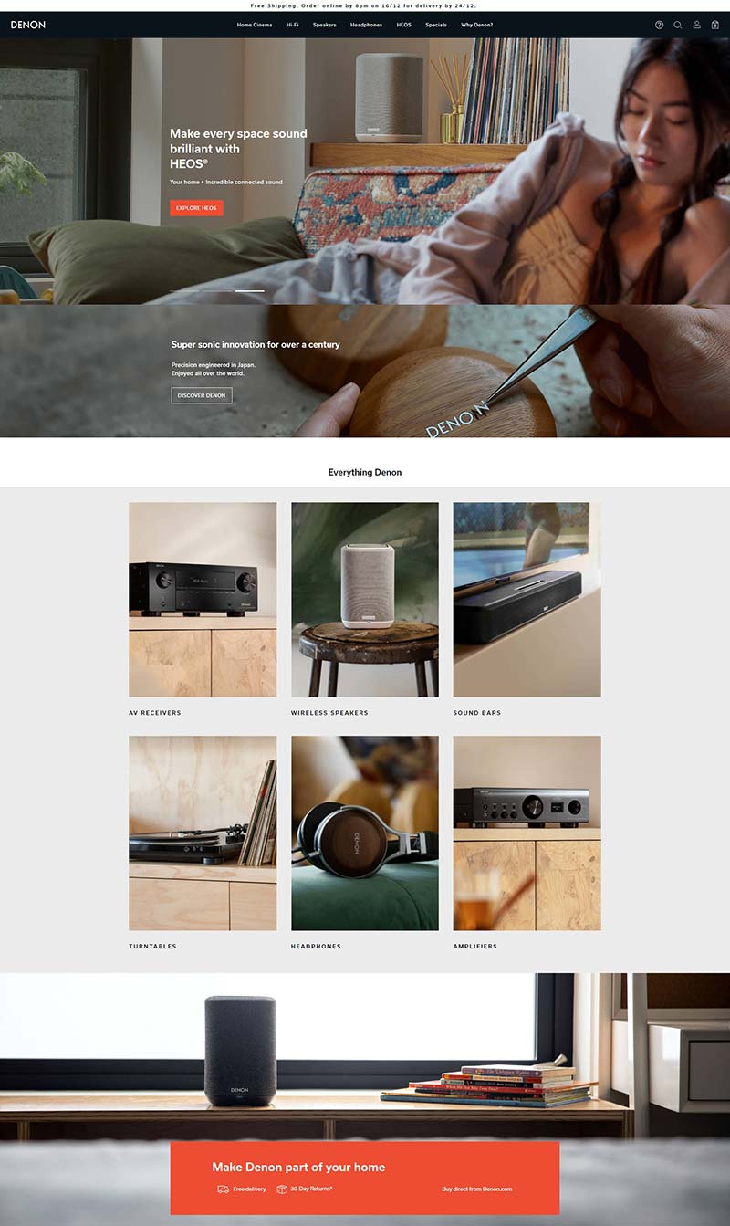 Denon UK 英国数码音频设备购物网站