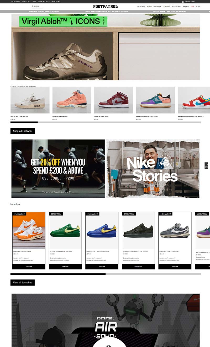 Footpatrol 英国品牌运动鞋购物商店