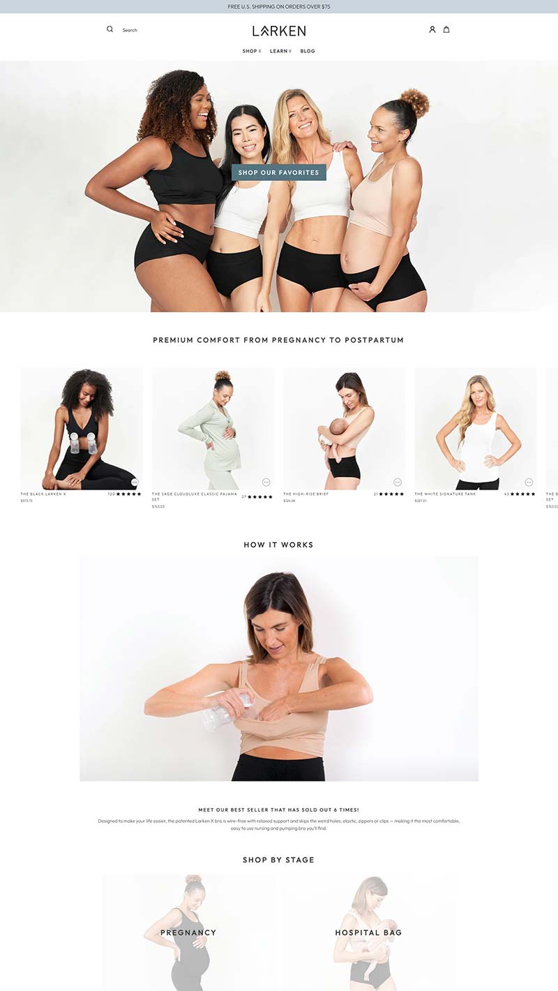 Shop Larken 美国孕妇哺乳装购物网站