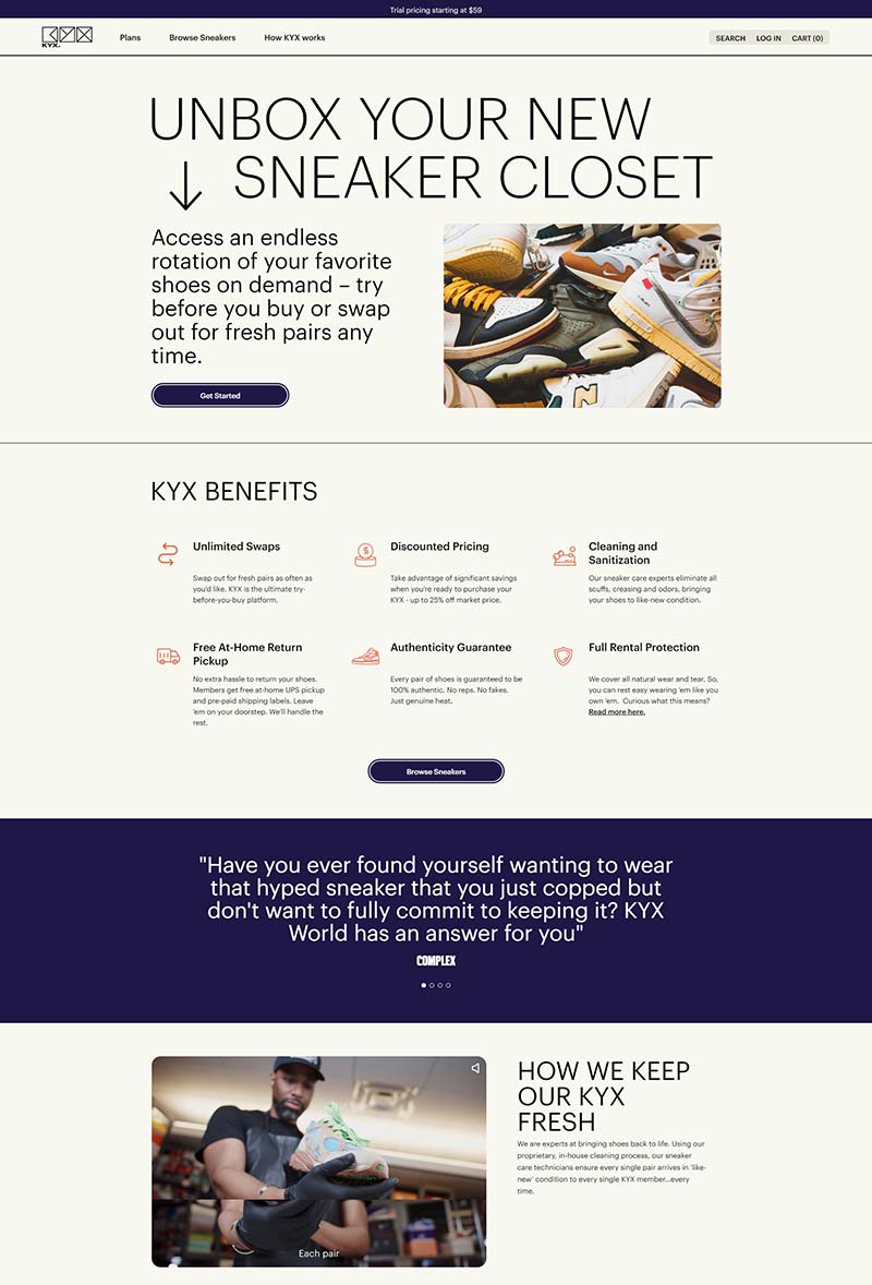 KYX 美国品牌运动鞋订阅网站