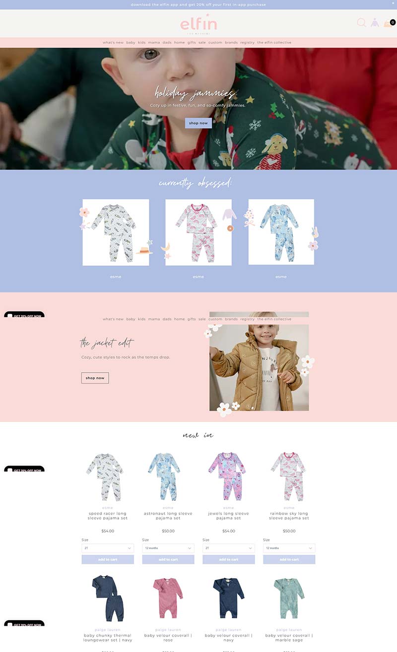 Elfin Los Angeles 美国婴童服饰品牌购物网站