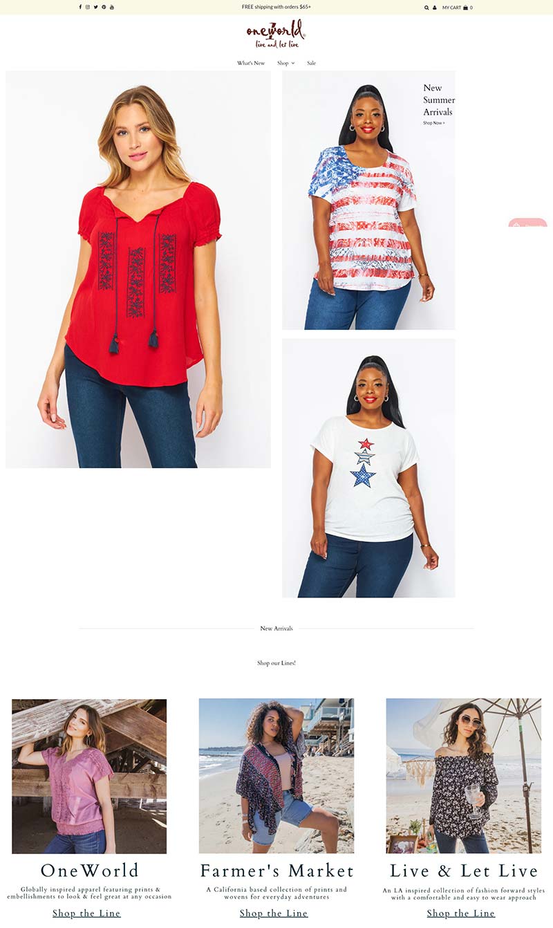 One World Apparel 美国时尚精品女装购物网站