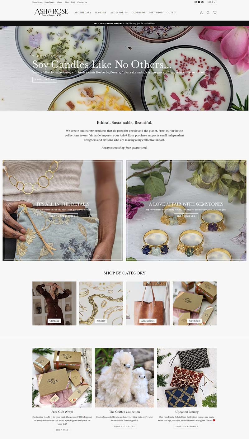Ashandrose 美国时尚居家礼品购物网站