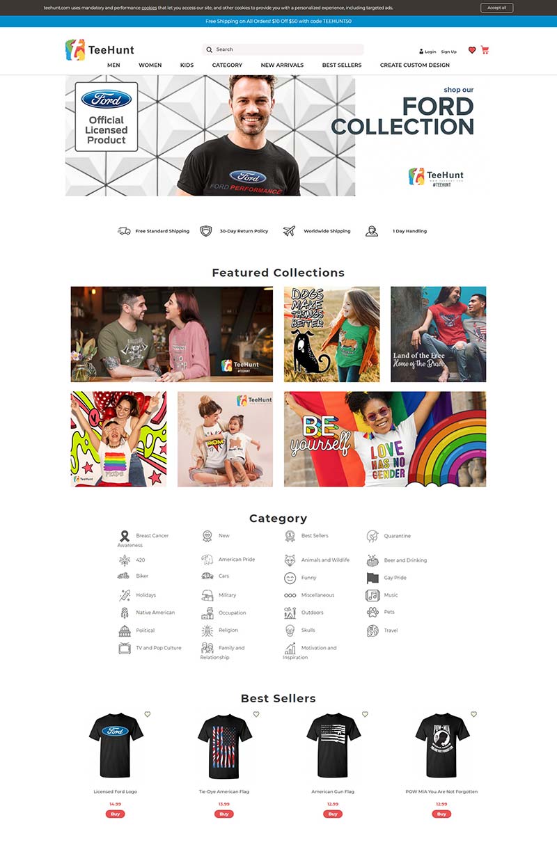 Tee Hunt 美国图形印刷T恤购物网站