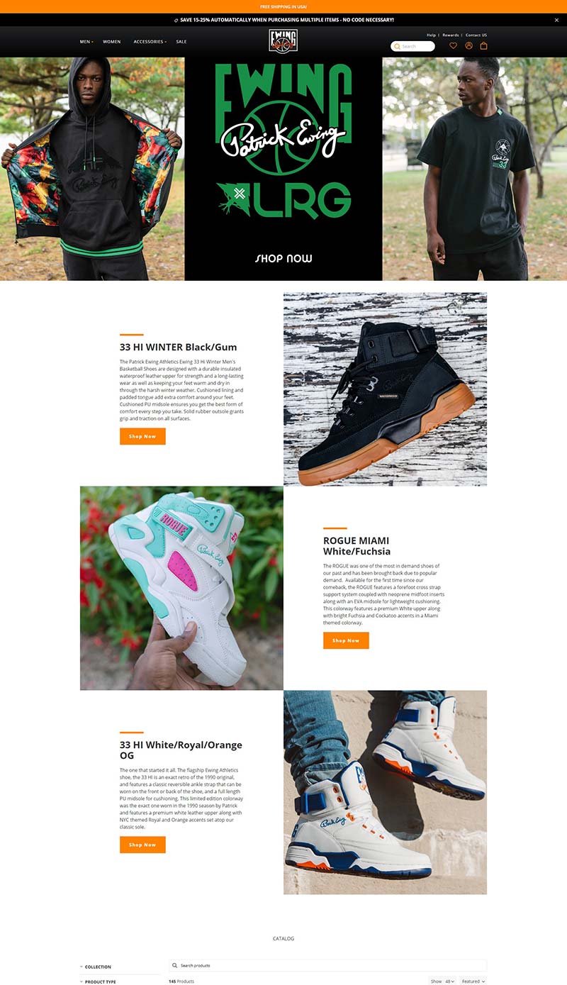 Ewing Athletics 美国篮球运动鞋品牌购物网站