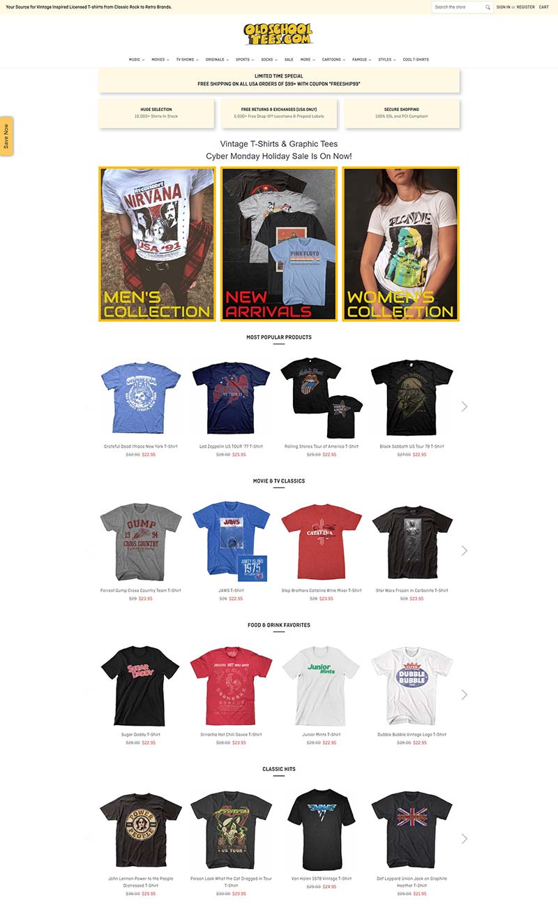 Old School Tees 美国复古风格T恤购物网站