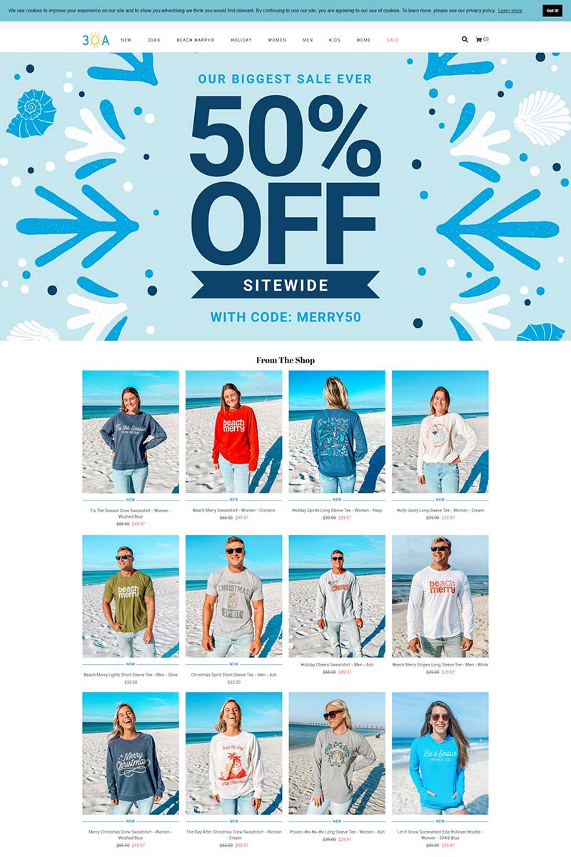 30A Gear 美国沙滩环保服装购物网站