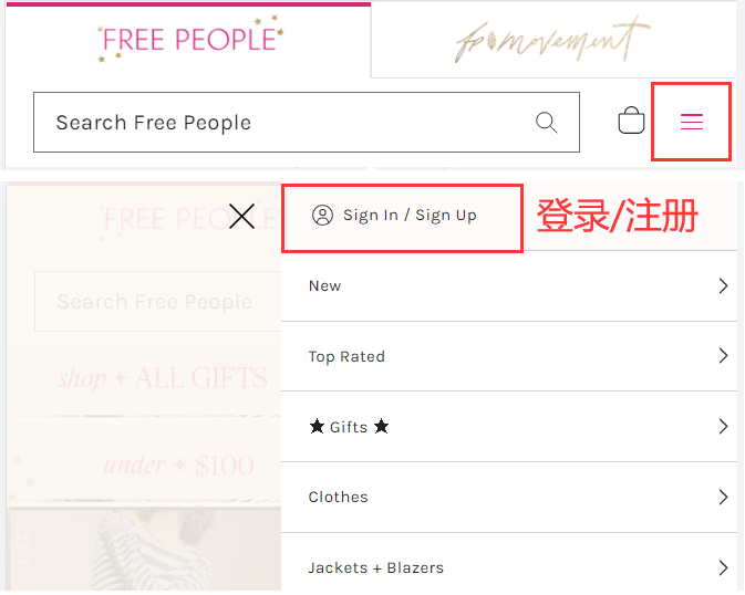 Free People official website login registration